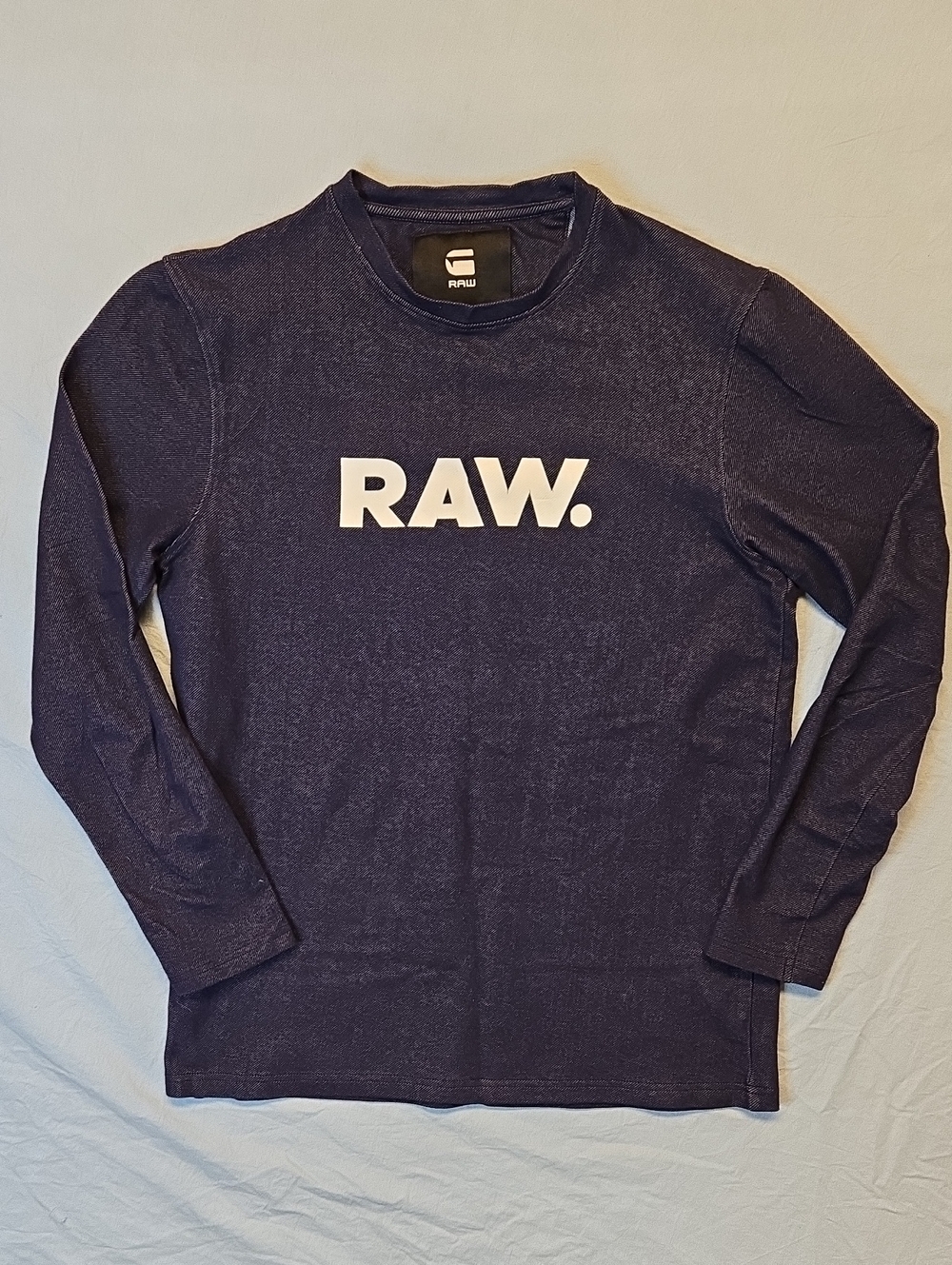 G-Star Raw Graphic 5 R Blue Spellout Logo Long Sleeve Stretch Shirt